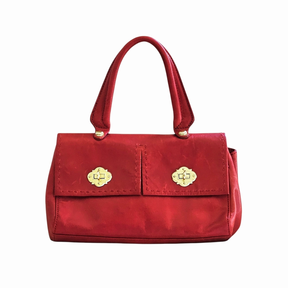 Cynthia Rowley Red Leather Satchel Bag